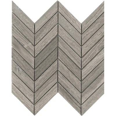 Limestone Gray Honed 12.01 in. x 12.01 in. x 10 mm Limestone Mesh-Mounted Mosaic Tile (1 sq. ft.)