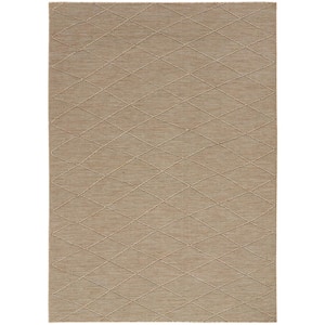 Practical Solutions Natural 5 ft. x 7 ft. Diamond Contemporary Area Rug