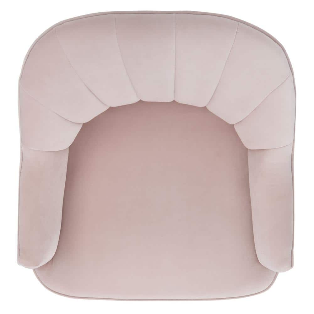 Areli Light Pink Velvet and Gold Accent Chair