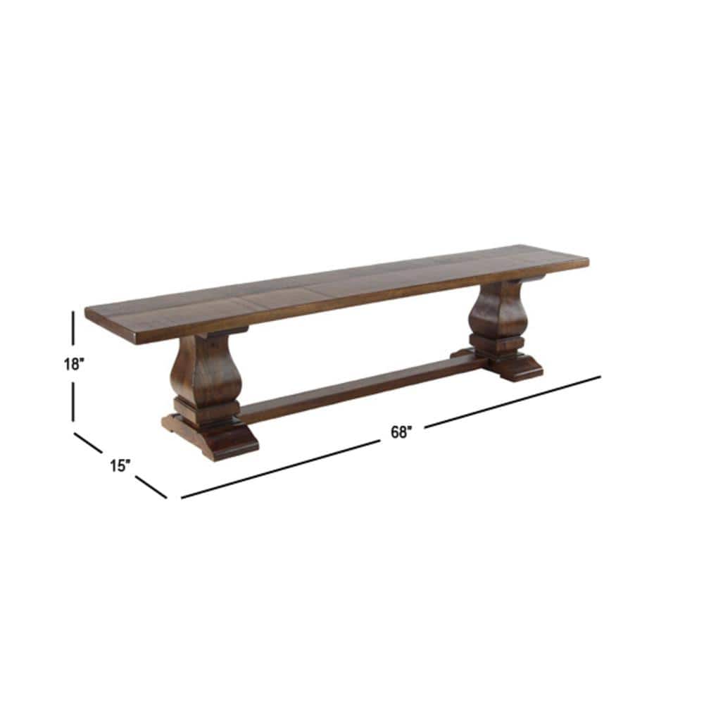 Rustic Reclaimed Mango Wood 78" Bar Height Bench in Brown