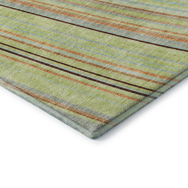 Mayfield Premium Machine Washable Abstract AMF981 Aloe 8 ft. x 10 ft. Area Rug