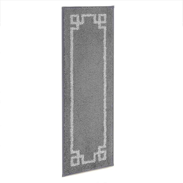 Grey 9 in. x 28 in. Polyester Stair Tread Cover (Set of 15)