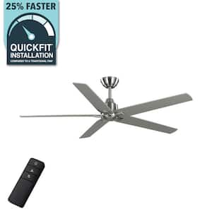 Bellmore 56 in. Indoor Brushed Nickel Ceiling Fan with DC Motor and Remote Control Included