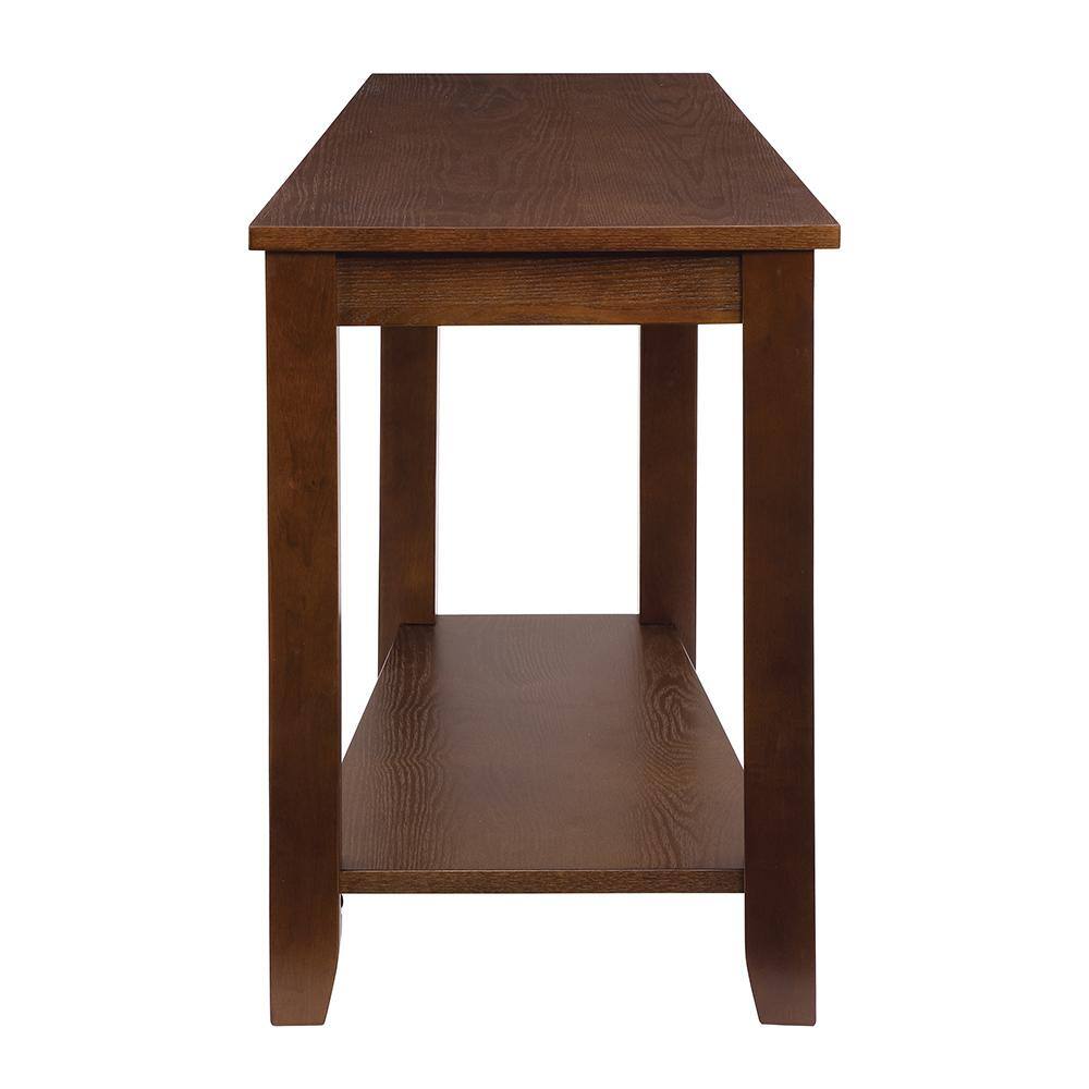Elwell Wedge Espresso 24" Chairside Table in Transitional Brown Wood