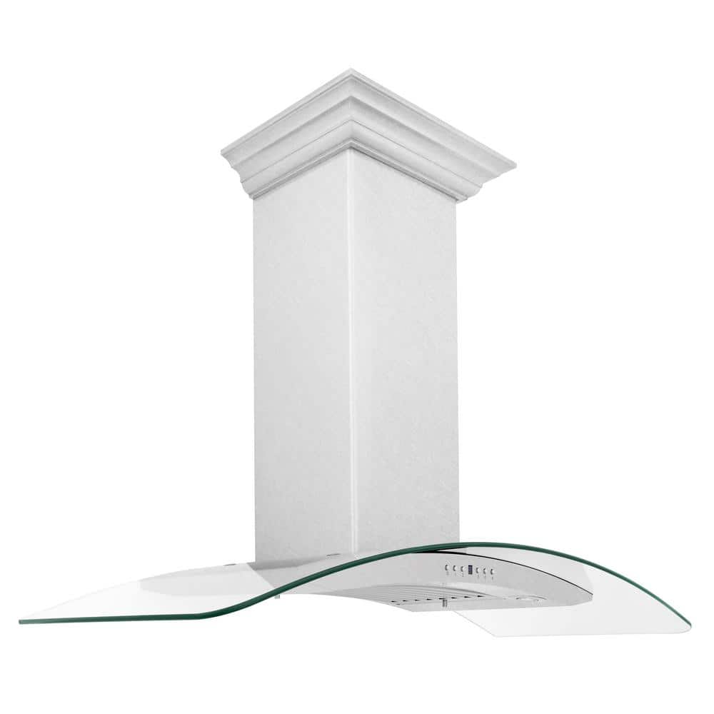 48 in. Convertible Vent Wall Mount Range Hood in Satin Stainless Steel and Glass
