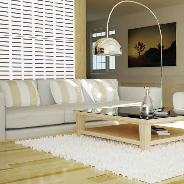 3 ft. x 6 ft. Boardwalk White Polypropylene Decorative Screen Panel