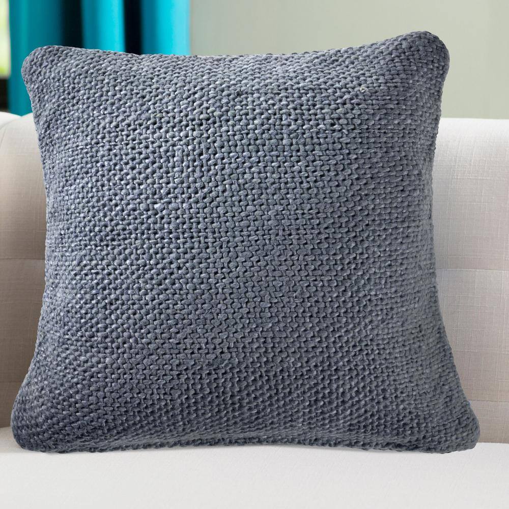 Frost Blue Woven Square Throw Pillow, 20" x 20"
