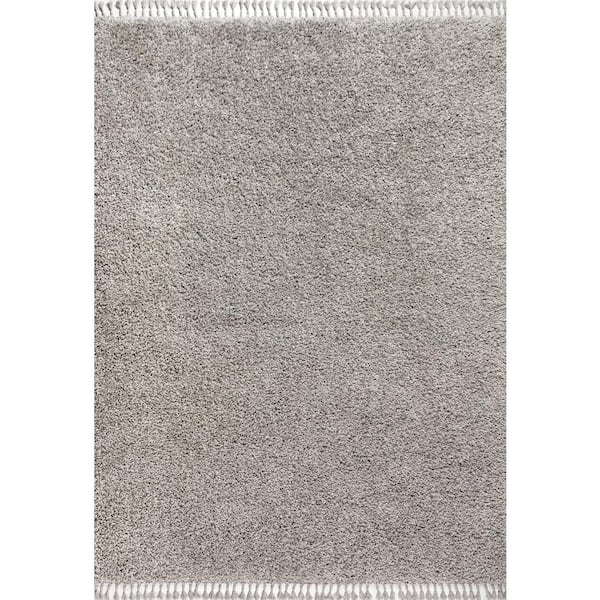 Mercer Shag Plush Tassel Grey 8 ft. x 10 ft. Area Rug