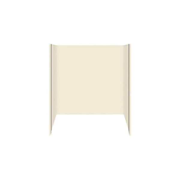 Transolid Studio 60 in. W x 60 in. H x 32 in. D 3-Piece Glue Up Alcove Tub Surrounds in Biscuit