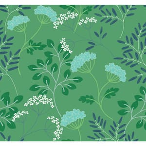 Sorrel Green Botanical Strippable Non Woven Wallpaper