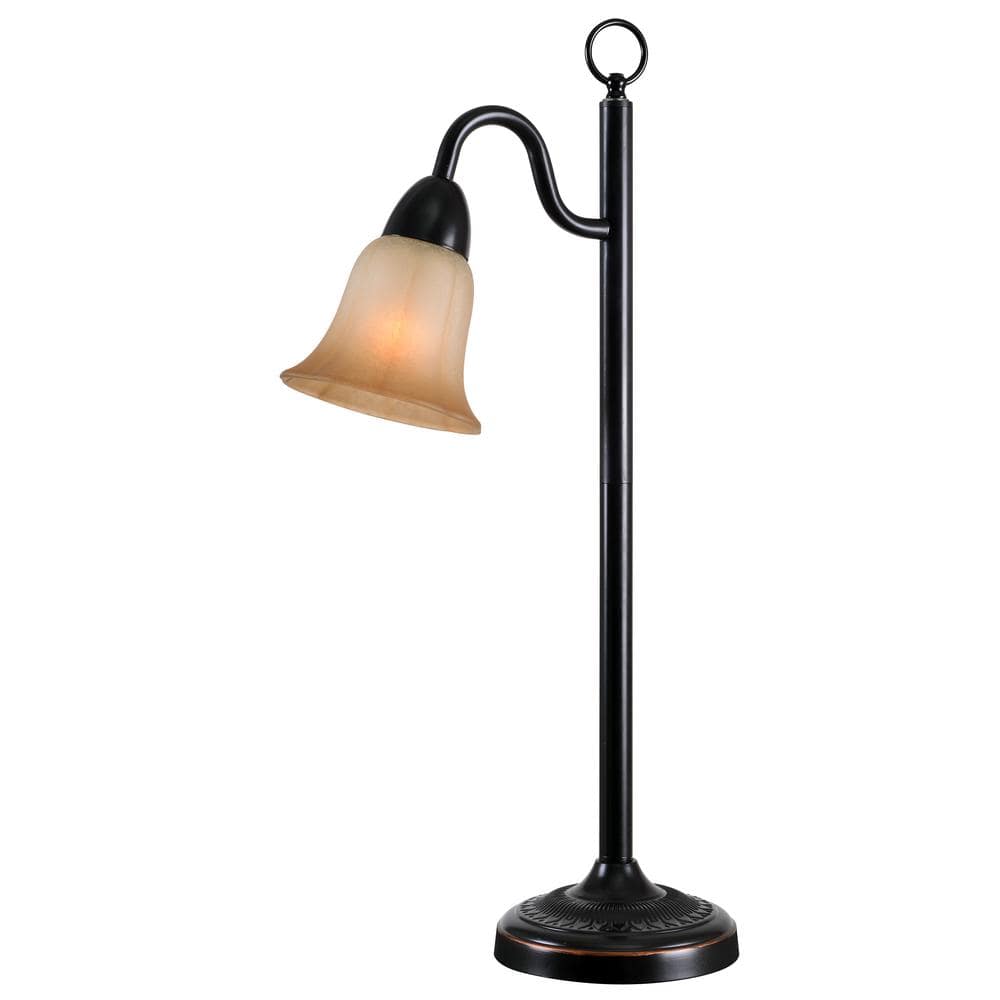 Hildene 28 in. Oil Rubbed Bronze Table Lamp with Glass Shade32841ORB