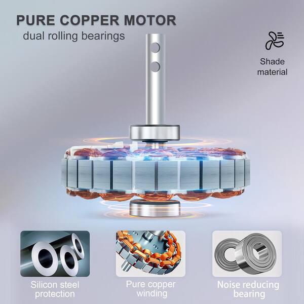 HKMGT 21.7 in. LED Indoor Black and Brown Smart Ceiling Fan