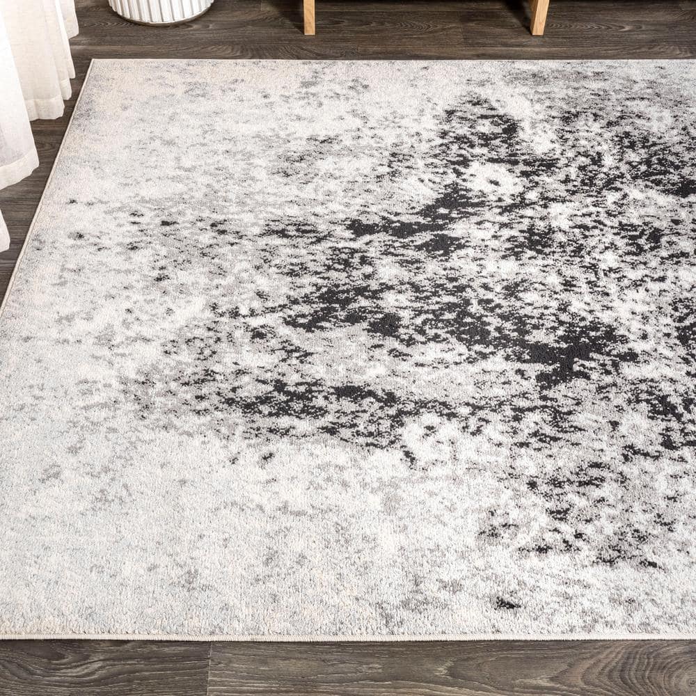 Dune Cream & Gray Modern Abstract Synthetic 5' x 8' Area Rug