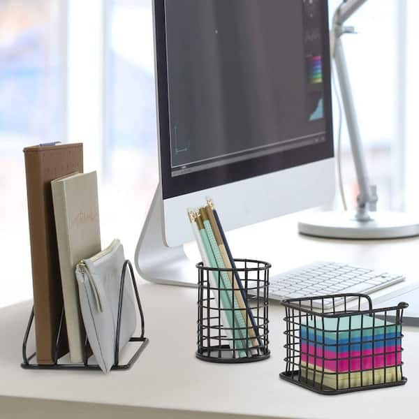 Sorbus Desk Organizer Set, Black (5-Pack) DSK-MTLST-BLK - The Home