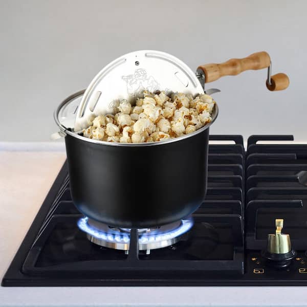 West Bend 4-Quart Black Hot Oil Movie Theater Style Popcorn Popper Machine  with Nonstick Kettle Includes Measuring Cup and Scoop 82515B - The Home  Depot