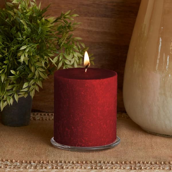 ROOT CANDLES 4 in. x 4 in. Timberline Garnet Unscented Pillar Candle