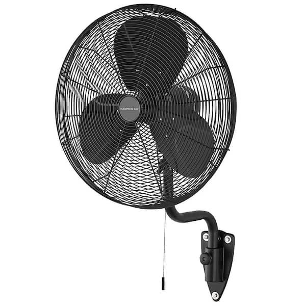 24 in. 3-Speed Oscillating Velocity Black Wall Mount Fan with 3 Blades 82024 - The Home Depot