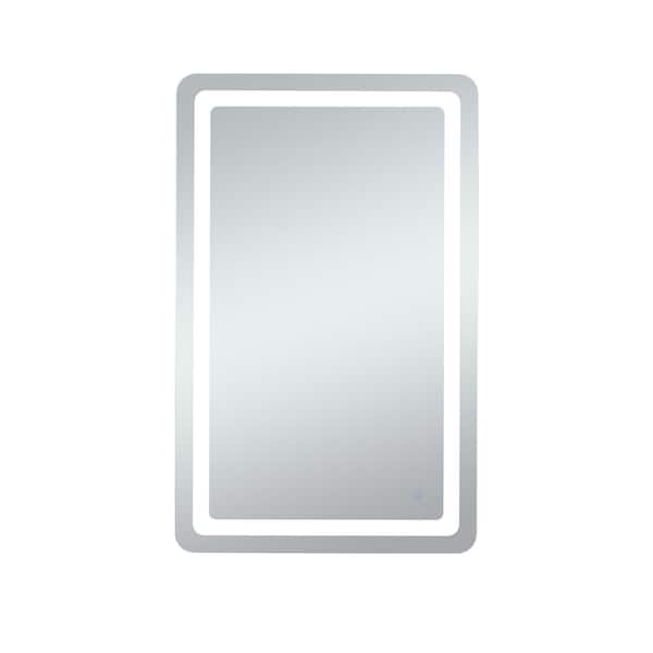 Unbranded Home Living 30 in. W x 48 in. H Rectangular Frameless LED Wall Bathroom Vanity Mirror in Glossy White(Color Changing)