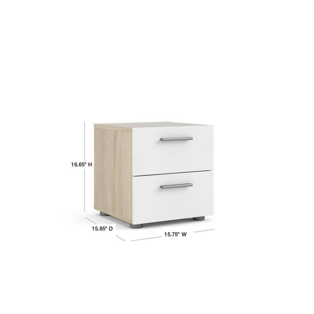 Loft-Style Chic 2-Drawer Nightstand in Walnut