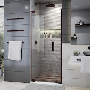 Elegance Plus 34-34 3/4 in. W x 72 in. H Frameless Pivot Shower Door in Oil Rubbed Bronze