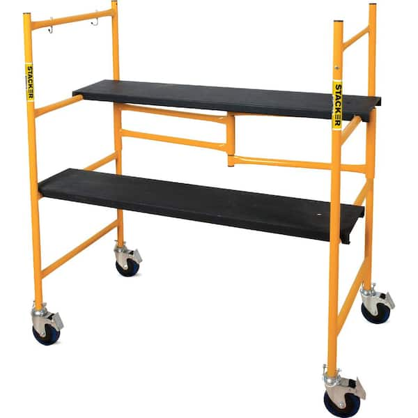 STACKER 4 ft. x 3.4 ft. x. 1.8 ft. High Portable Folding Rolling ...