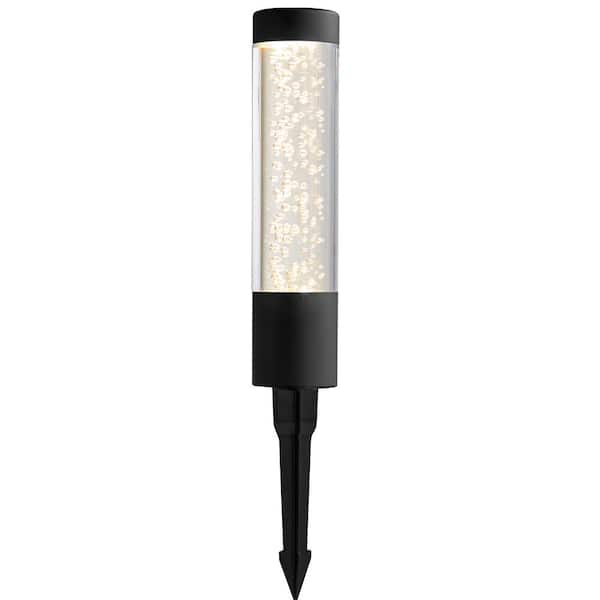 Hampton Bay Andalusia 40 Lumen Low Voltage Black Color Changing Integrated LED Bollard Light with Remote
