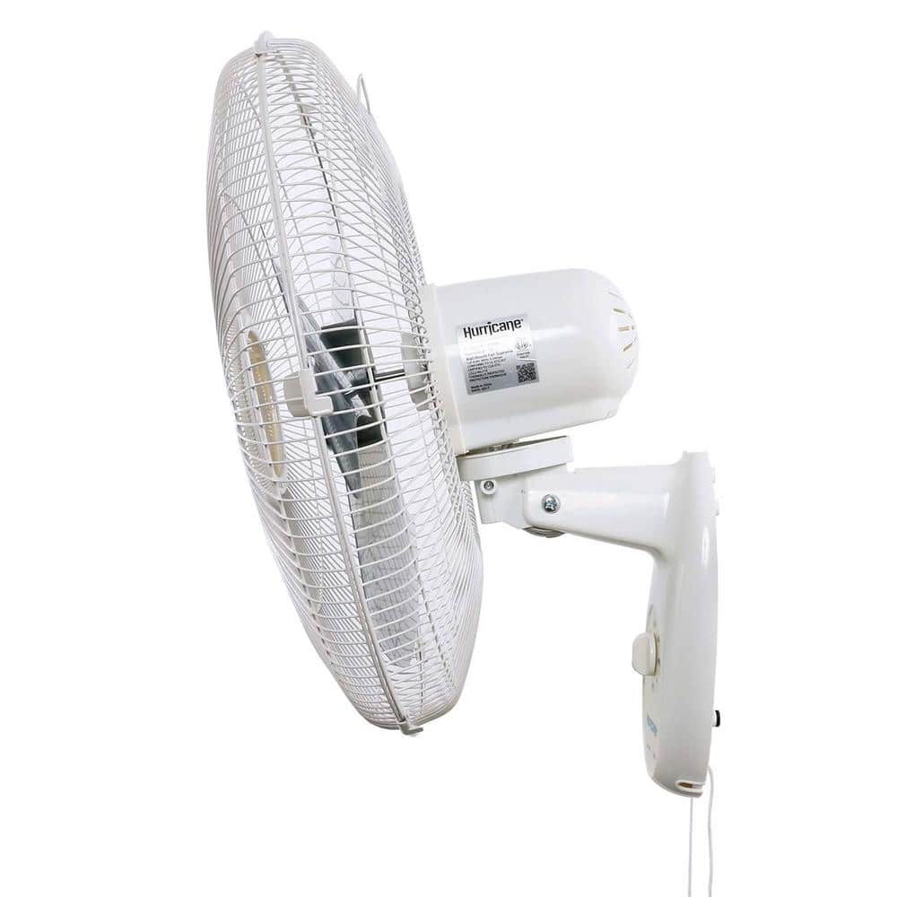 Hurricane Supreme 18" White Plastic Oscillating Wall Mounted Fan, 4 Pack