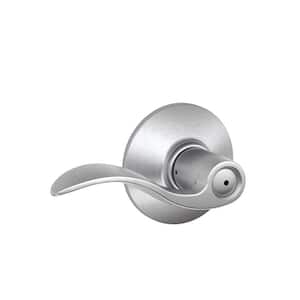 Accent Satin Chrome Privacy Bed/Bath Door Handle