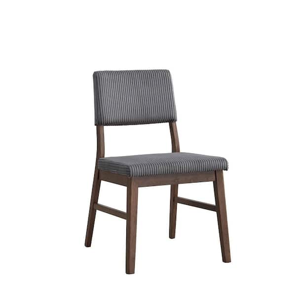 Gray Linen Side Chair Set of 2 with minimalist modern dining chair with sleek silhouette