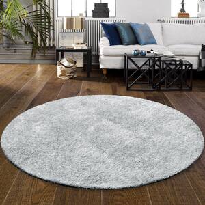 Shag Silver 4 ft. Round Elegant Soft Plush Area Rug