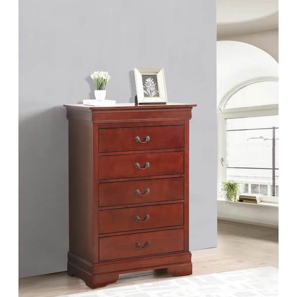 Picket House Furnishings Ellington 5 Drawer Chest in Cherry