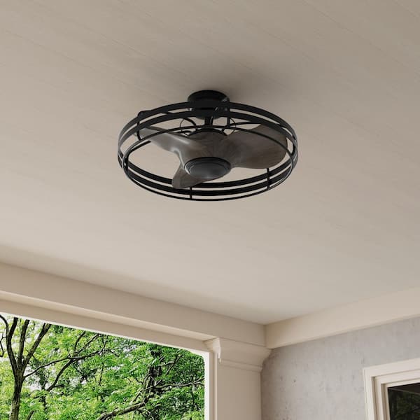 Bastrop 26 in. Indoor/Outdoor Matte Black Transitional Ceiling Fan with Remote Included for Living Room