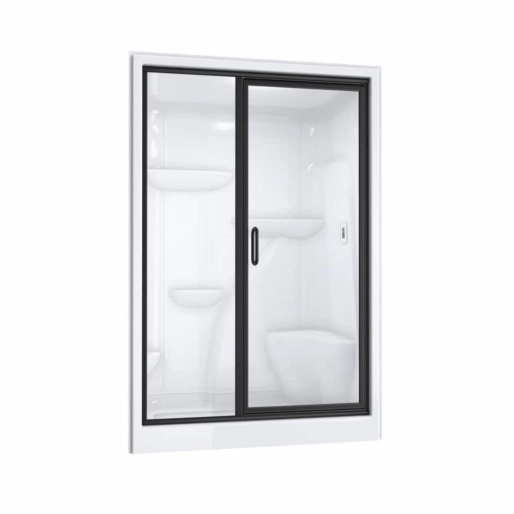 Lomita 60 in. L x 36 in. W x 87 in. H Steam Shower Enclosure in White, Left