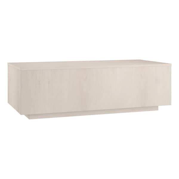 Paxton 47.5 in. Alder White Rectangle MDF Top Coffee Table
