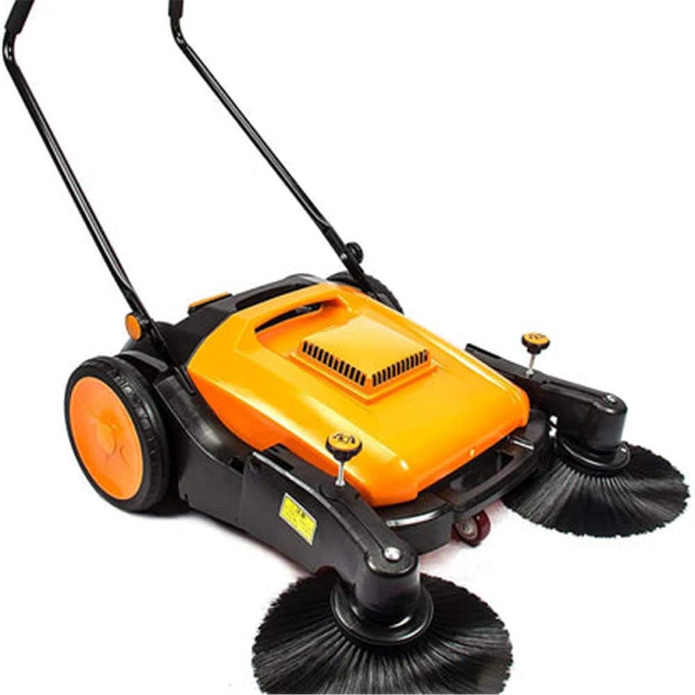 Commercial Walk Behind Push Sweeper with Triple Brooms