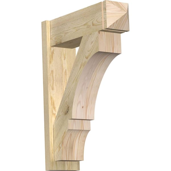 Ekena Millwork 8 in. x 34 in. x 26 in. Douglas Fir Balboa Arts and Crafts Rough Sawn Outlooker