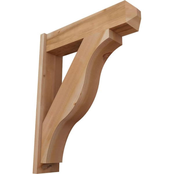 Ekena Millwork 8 in. x 38 in. x 30 in. Western Red Cedar Fuston Craftsman Smooth Outlooker