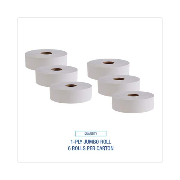 JRT Bath Tissue, Jumbo, Septic Safe, 1-Ply, White, 3.5 JRT Bath Tissue, Jumbo, Septic Safe, 1-Ply, White, 3.5