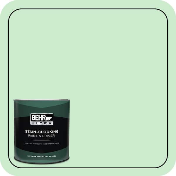 BEHR ULTRA 1 qt. #P390-2 Chilled Mint Semi-Gloss Enamel Exterior Paint & Primer