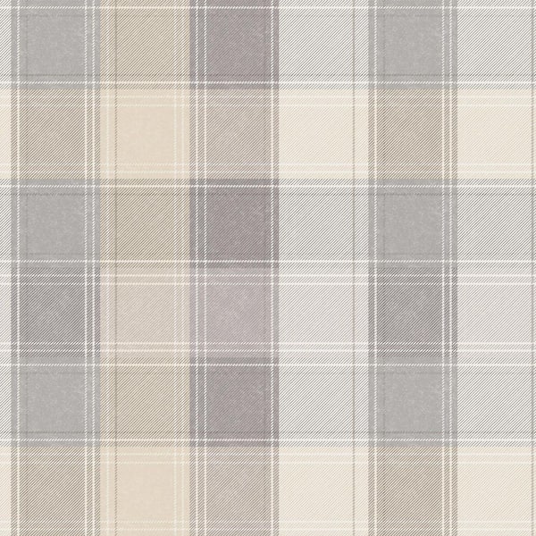 Arthouse Geraldine Grey Plaid Wallpaper Sample