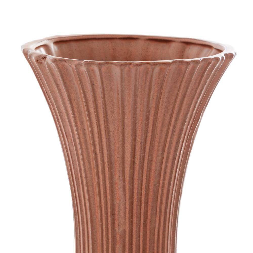 Elegant Hourglass Orange Ceramic Vase 8"x20"