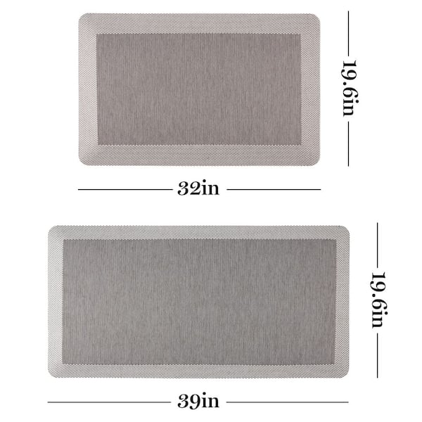 Comfort Air Mira Grey 19.6 in. x 39 in. Rectangle Kitchen Mat