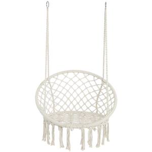 15.7 in. L Hammock Chair Macrame Swing Maximum 330 lbs. Hanging Cotton Rope Hammock Swing Chair for Indoor and Outdoor