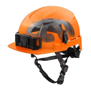 BOLT Orange Type 2 Class E Front Brim Non-Vented Safety Helmet with IMPACT-ARMOR Liner