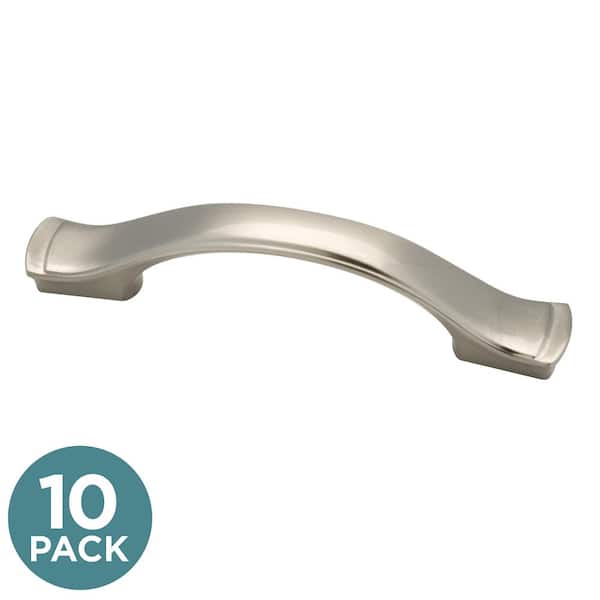 Liberty Step Edge Dual Mount 3 or 3-3/4 in. (76/96 mm) Satin Nickel Cabinet Drawer Pull (10-Pack)