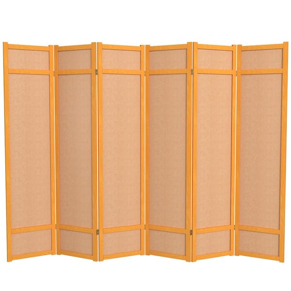6 ft. Honey 6-Panel Room Divider