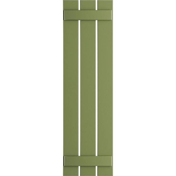 Ekena Millwork 17-1/8 in. x 29 in. True Fit PVC 3-Board Spaced Board and Batten Shutters Pair in Moss Green