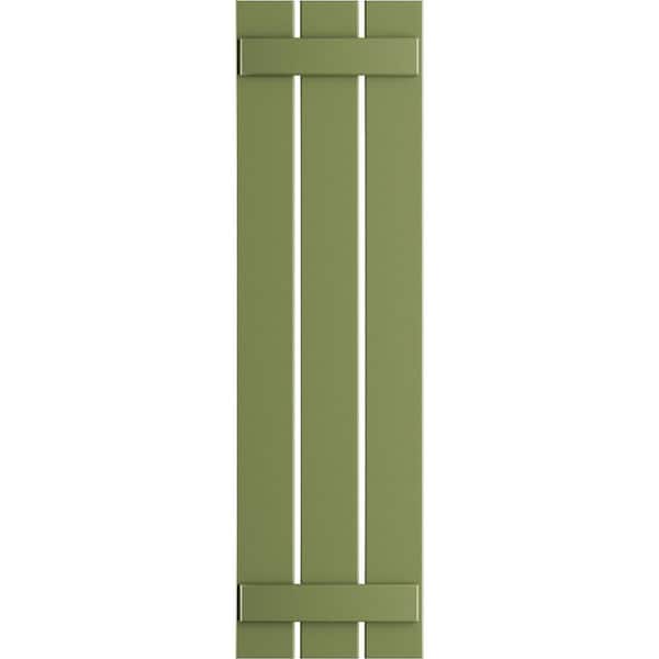 Ekena Millwork 17-1/8 in. x 43 in. True Fit PVC 3-Board Spaced Board and Batten Shutters Pair in Moss Green