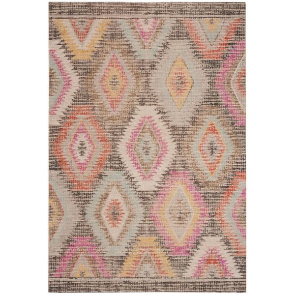 SAFAVIEH Montage Gray/Multi 6 ft. x 9 ft. Geometric Indoor/Outdoor Patio  Area Rug