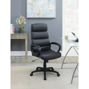Black Artificial Leather High Back Adjustable Height Office Chair